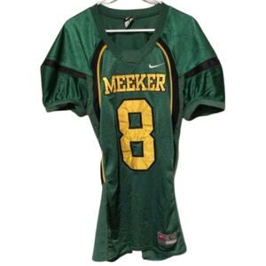 Nike "Meeker" Football Jersey Green Yellow Mesh #8 Shirt Mens Size Large